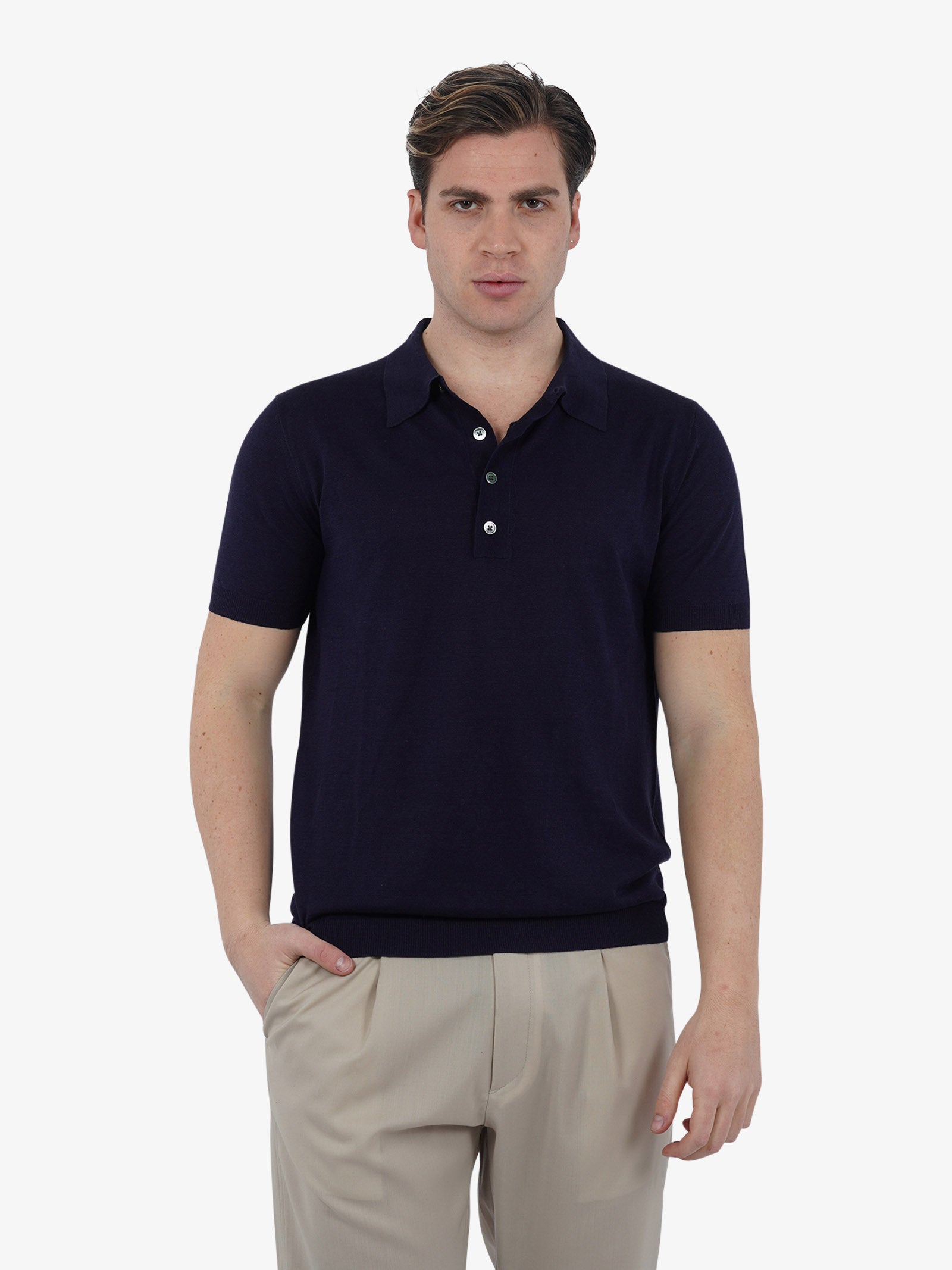 LOW BRAND Polo K148 Jumper L1MSS246671 uomo seta blu