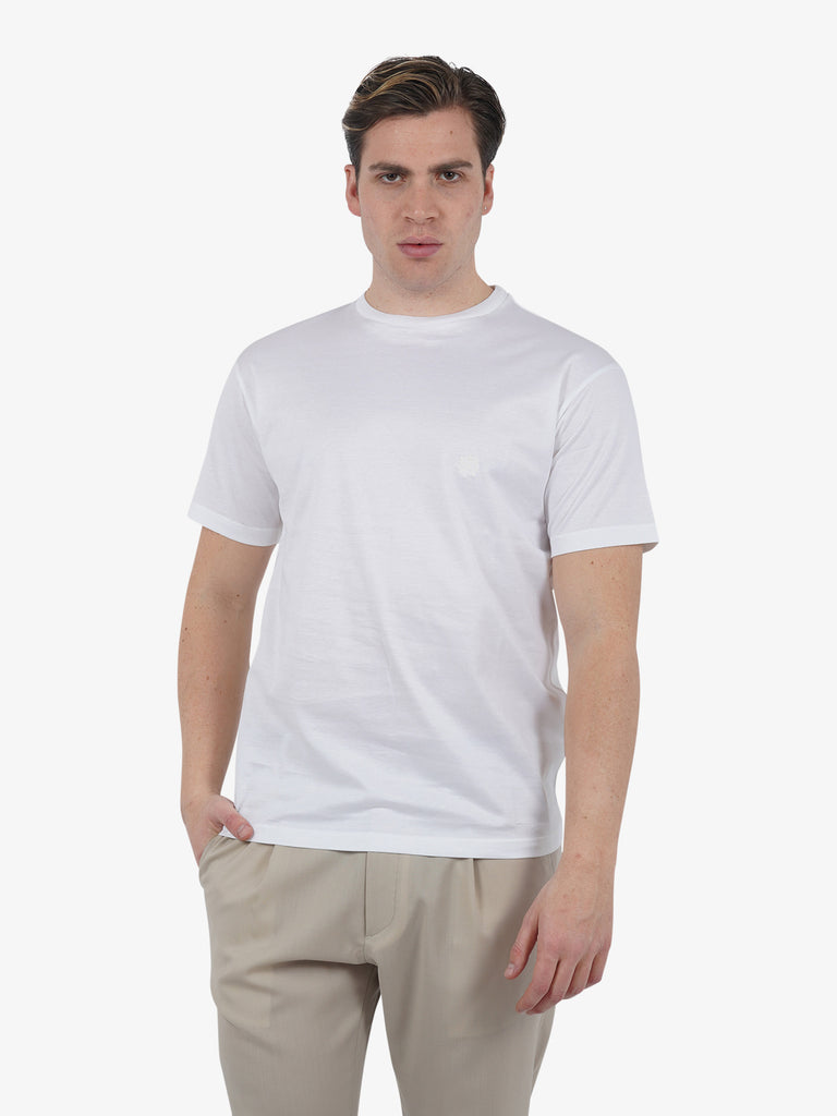 LOW BRAND T-shirt B150 Rose con ricamo L1TSS246498 uomo cotone bianco