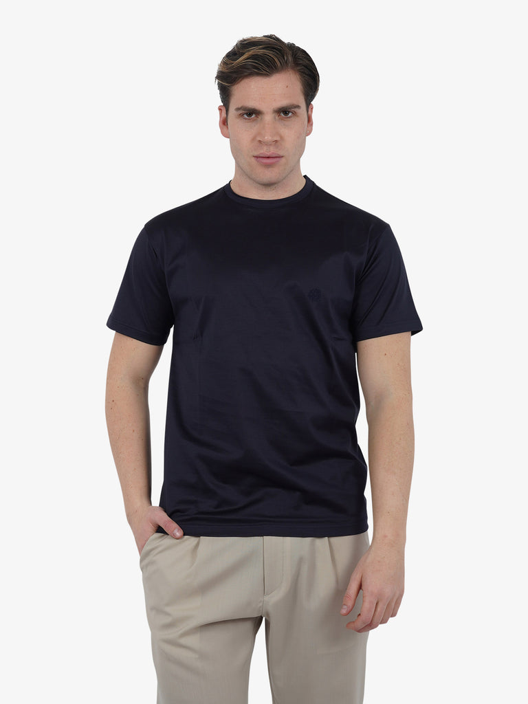 LOW BRAND T-shirt B150 Rose con ricamo L1TSS246498 uomo cotone blu