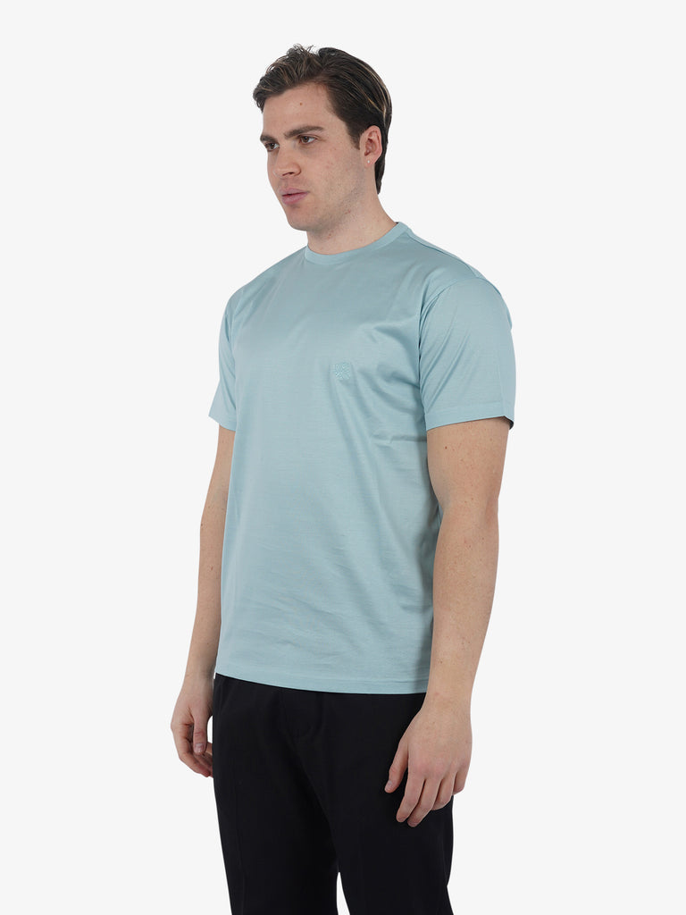 LOW BRAND T-shirt B150 Rose con ricamo L1TSS246498 uomo cotone blu