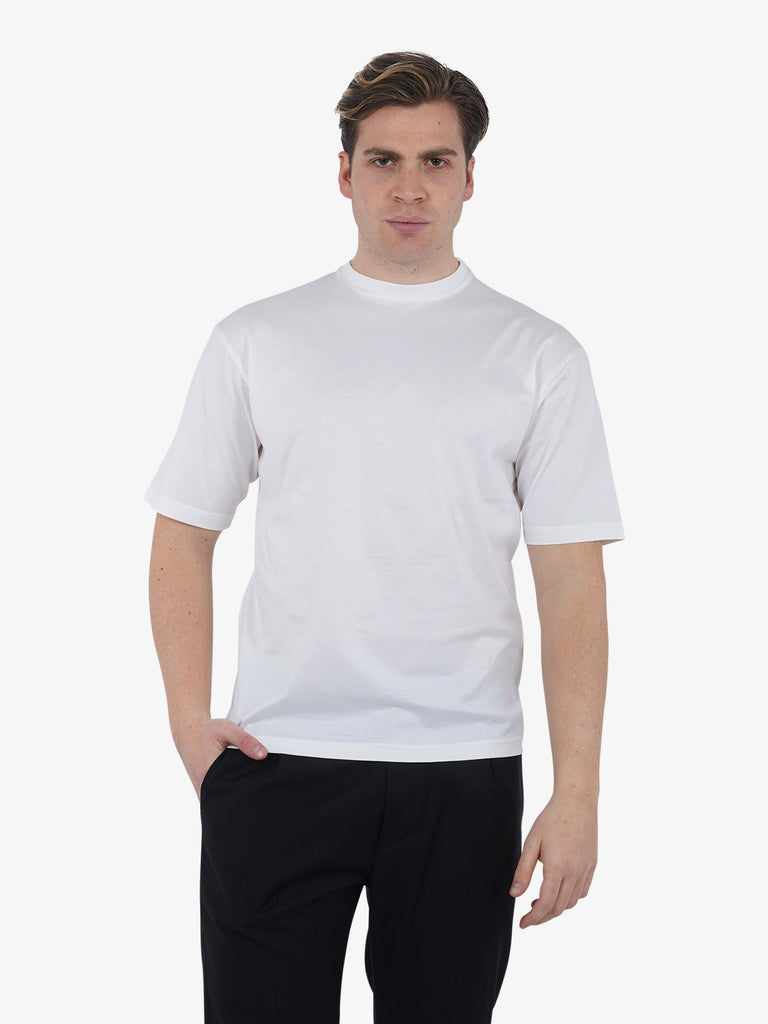 LOW BRAND T-shirt B193 ricamo rondine L1TSS246504 uomo cotone bianco