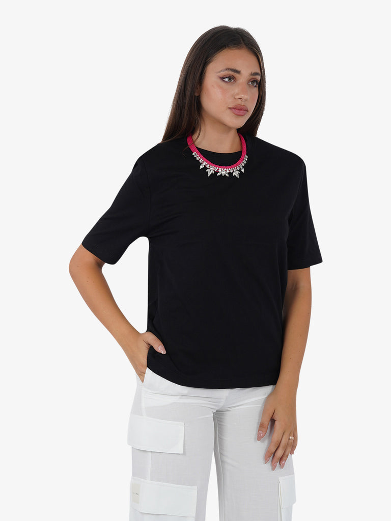 MARIUCCIA T-shirt con spalline MMD3278 donna cotone nero