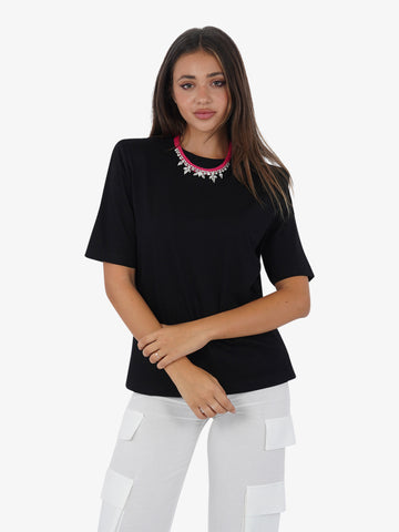 MARIUCCIA T-shirt con spalline MMD3278 donna cotone nero