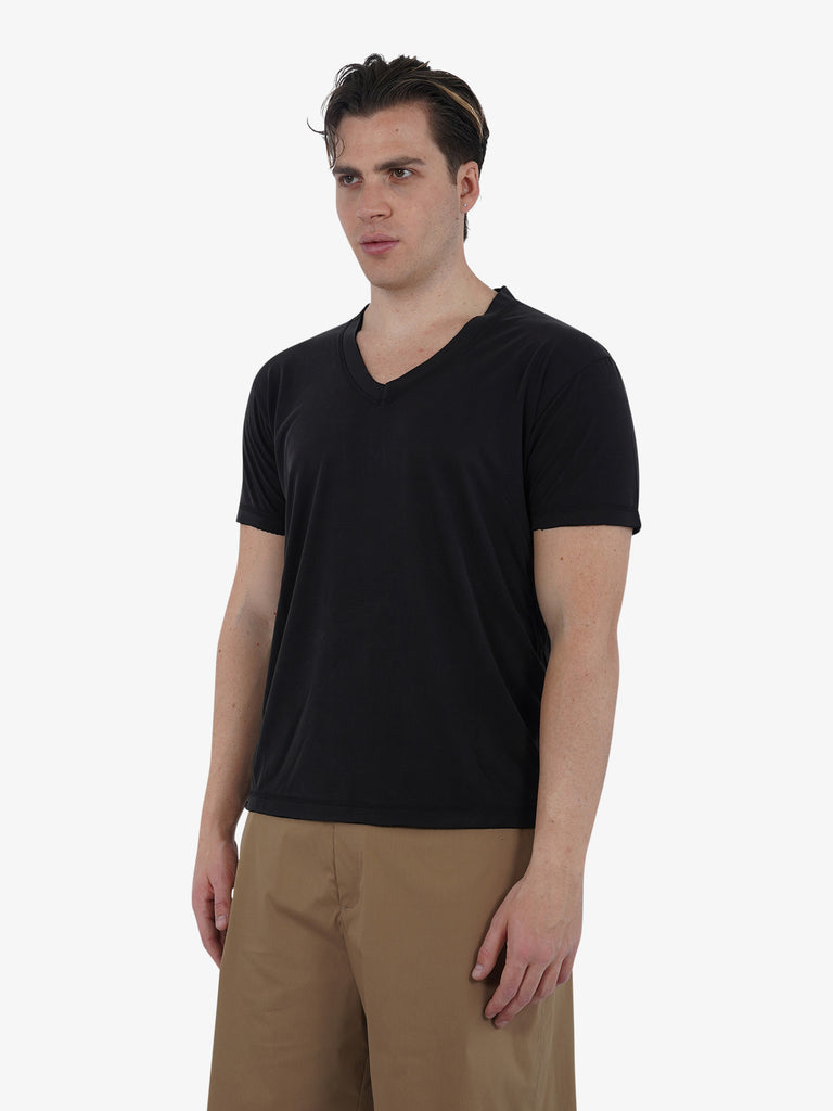MARSEM T-shirt scollo a V EMA-VIS9 uomo modal nero