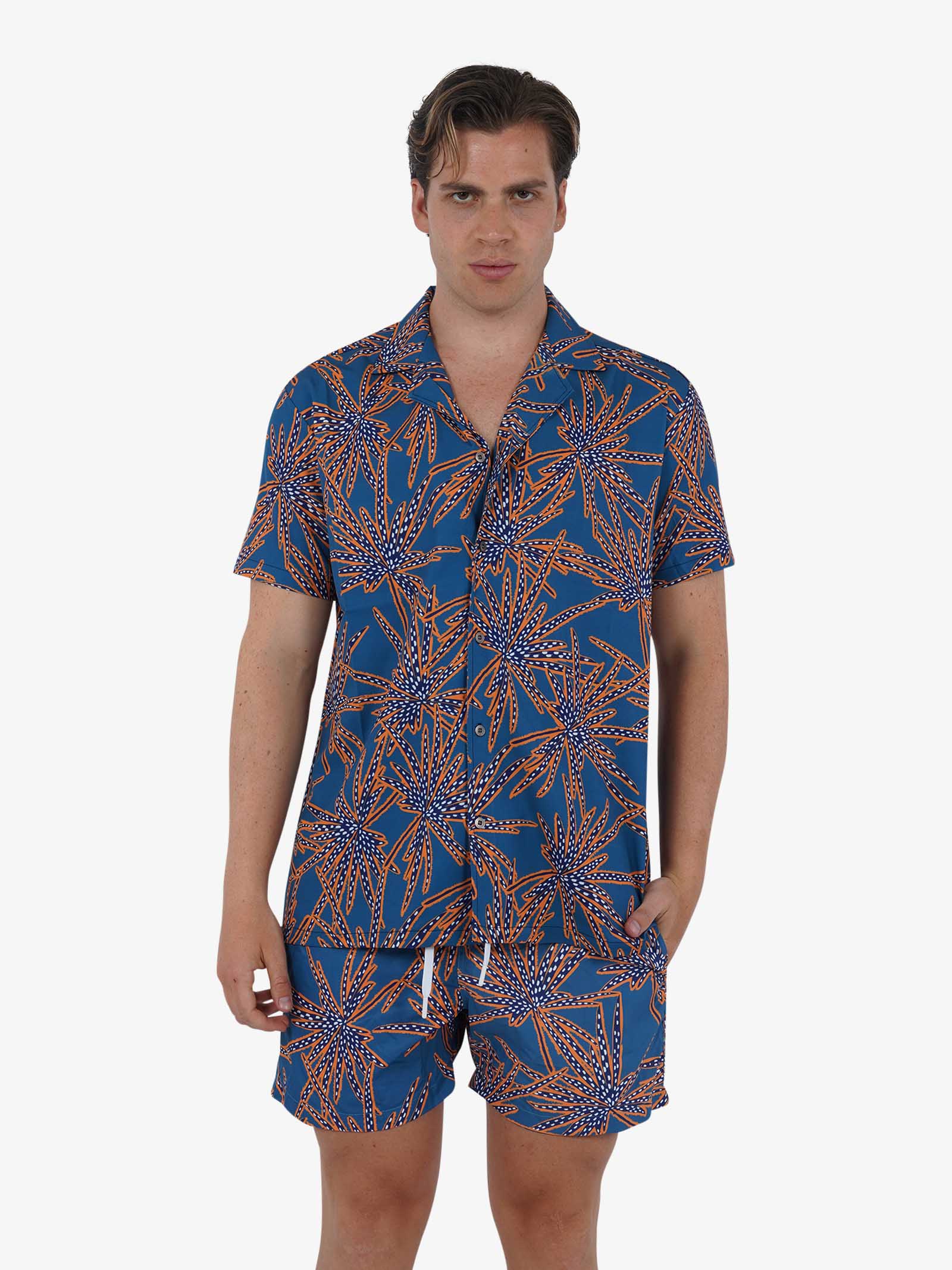 MOVE BEACHWEAR Camicia Bowling con stampa PRINT 24 uomo multicolor