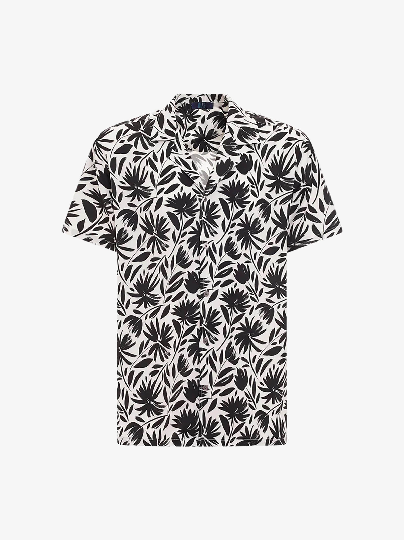 MOVE BEACHWEAR Camicia Bowling con stampa CAMICIA PRINT 24 uomo nero