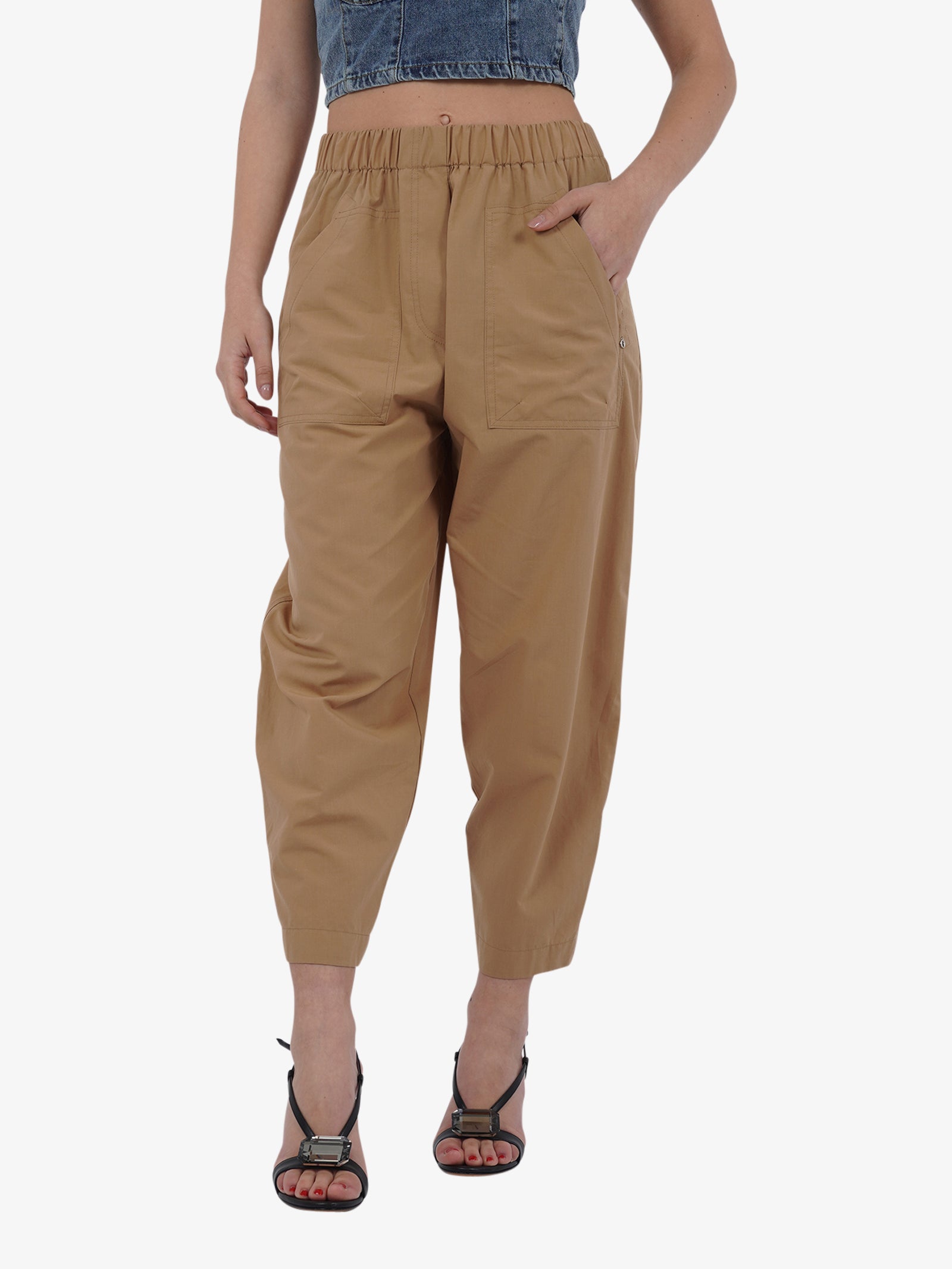 OTTOD'AME Pantalone PCH_DP9582 donna cotone marrone