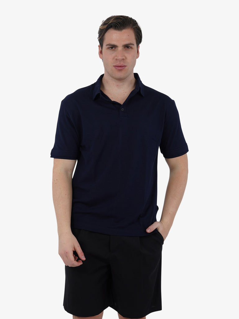 PAOLO PECORA Polo T-Shirt F1414138 uomo cotone blu