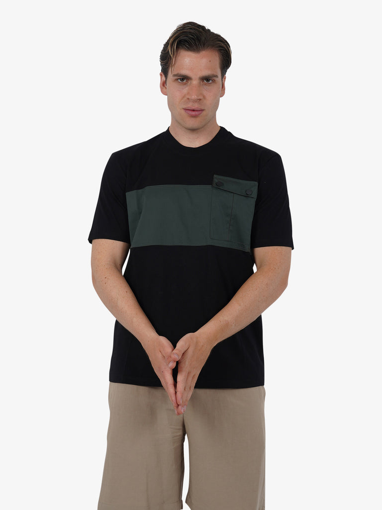 PRET A PORTER T-shirt con tasca applicata M9M2712 uomo cotone nero
