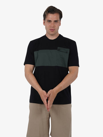 PRET A PORTER T-shirt con tasca applicata M9M2712 uomo cotone nero