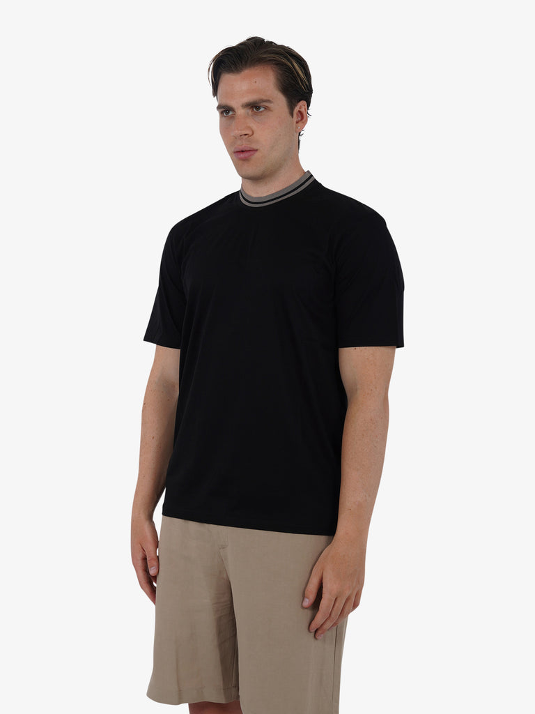 PRET A PORTER T-shirt girocollo M9M2722 uomo cotone nero