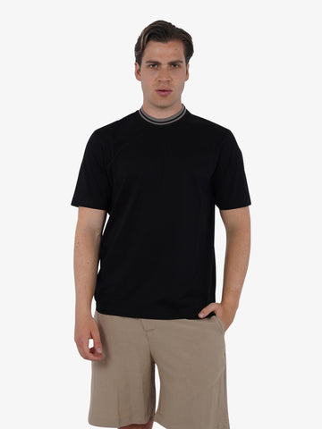PRET A PORTER T-shirt girocollo M9M2722 uomo cotone nero