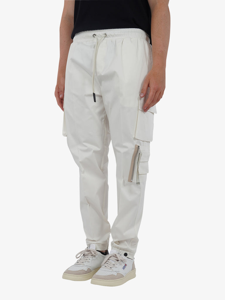 PRET A PORTER Pantalone con coulisse M9P4331 uomo cotone bianco