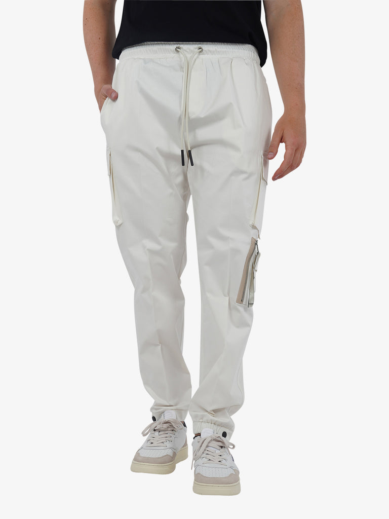 PRET A PORTER Pantalone con coulisse M9P4331 uomo cotone bianco