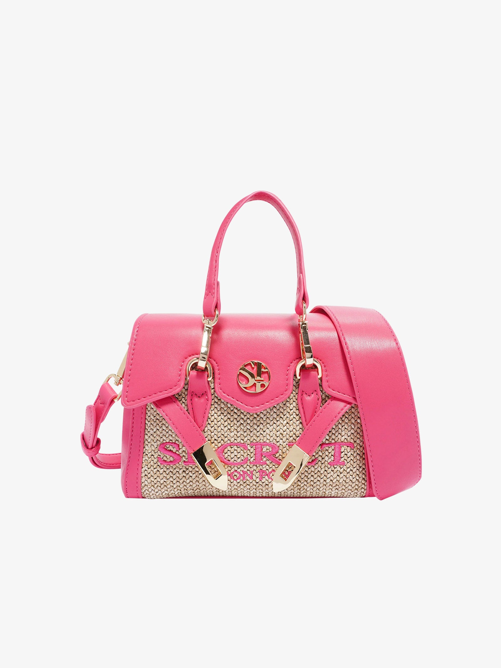 SECRET PON PON Borsa a spalla QUINY STRAW XSMALL donna fucsia