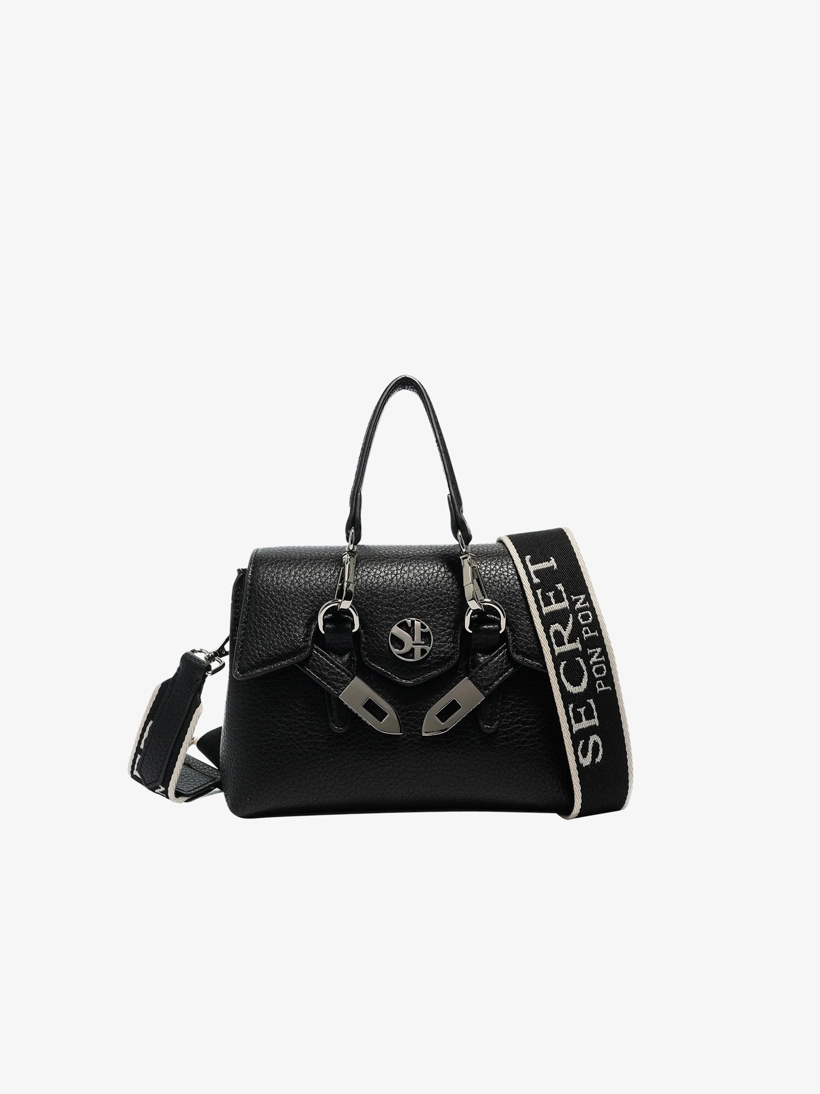 SECRET PON PON Borsa a spalla QUINY XSMALL donna nero