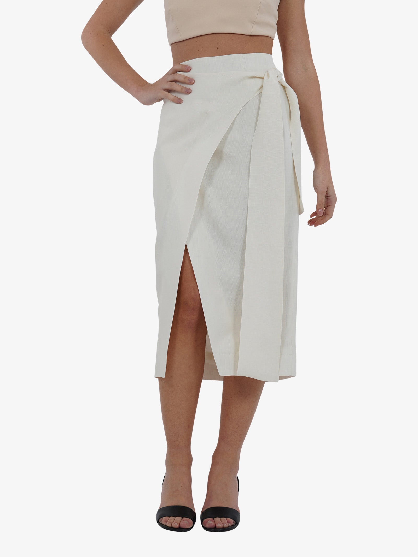 スカート MALIPARMI Woman Wrap-skirt Beige IC008910202 C3270 SEMICOUTURE Lucy Y4SQ06 women's cream armored viscose wrap skirt