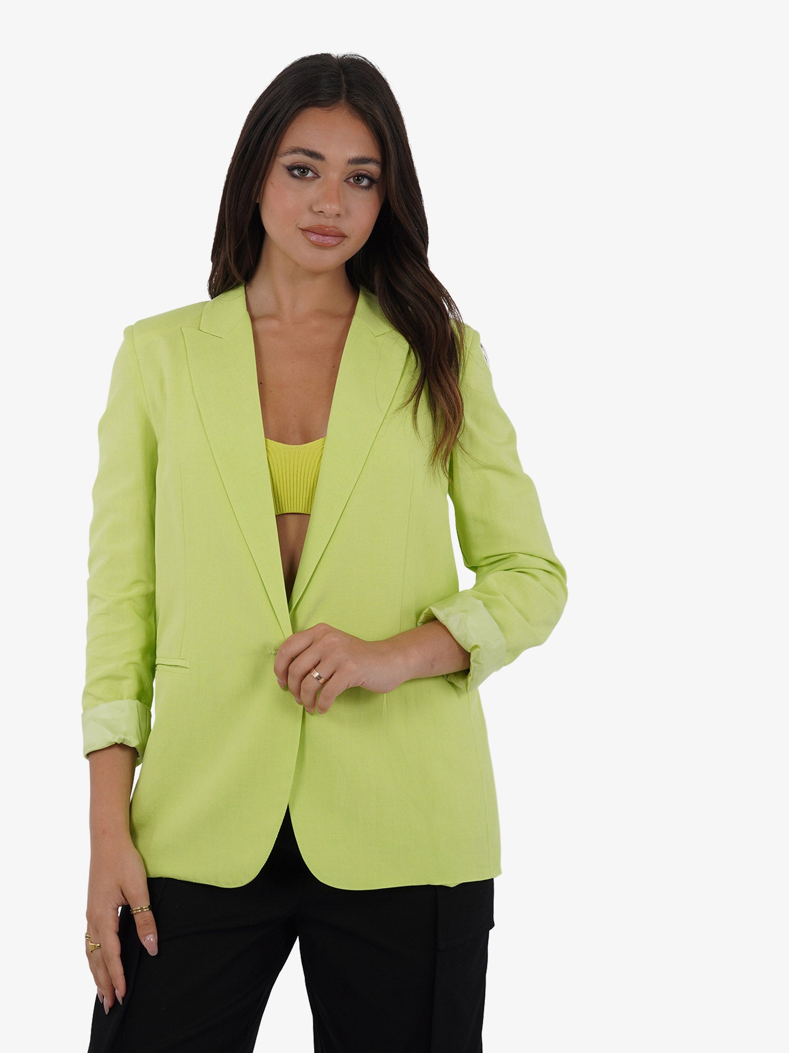 VICOLO Giacca monopetto TB1561 donna viscosa verde