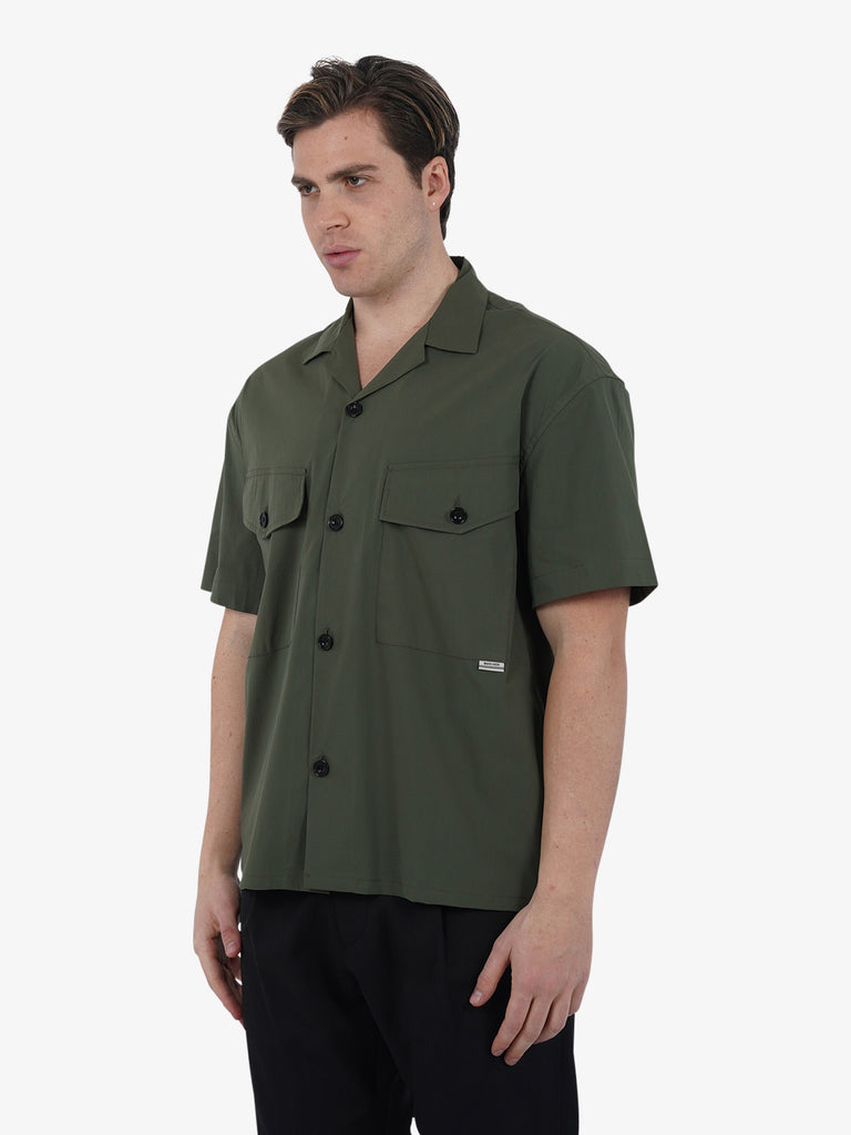 WHITE OVER Camicia GARY CA/501 uomo cotone verde