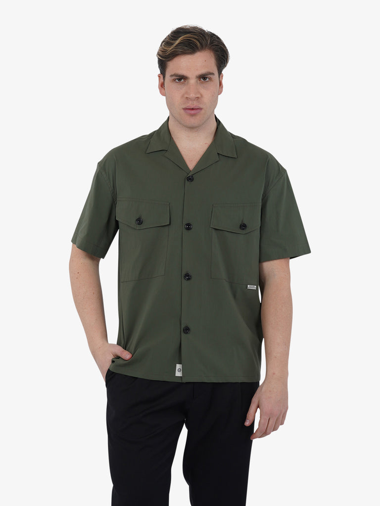 WHITE OVER Camicia GARY CA/501 uomo cotone verde