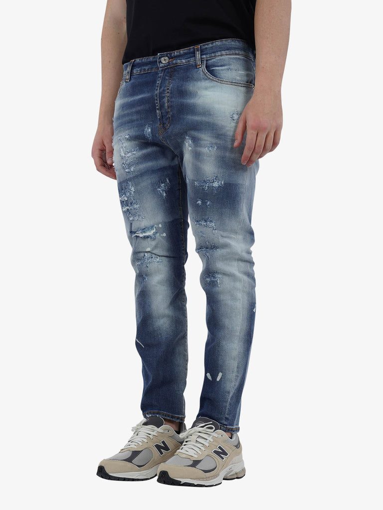 YES LONDON Jeans distressed XJ3113/TWIST uomo cotone denim