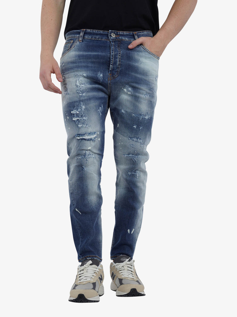YES LONDON Jeans distressed XJ3113/TWIST uomo cotone denim