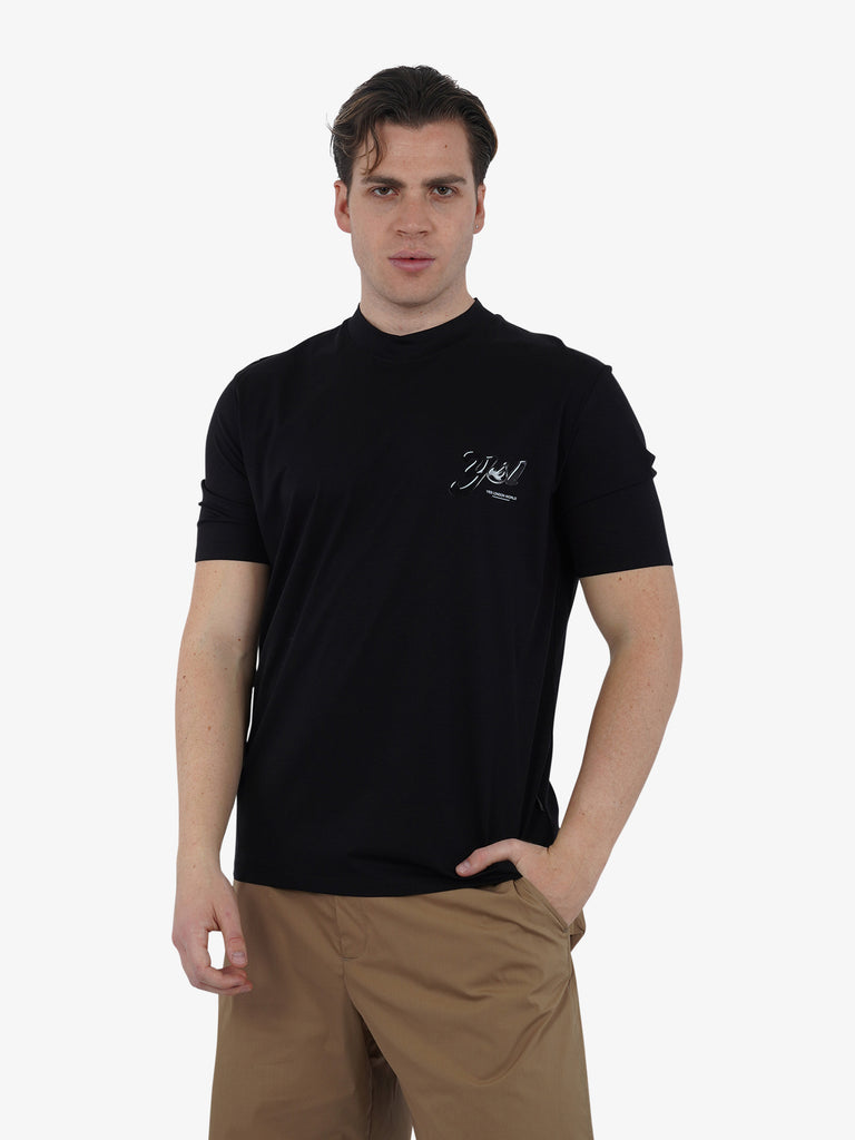 YES LONDON T-shirt girocollo con stampa XM4102 uomo cotone nero