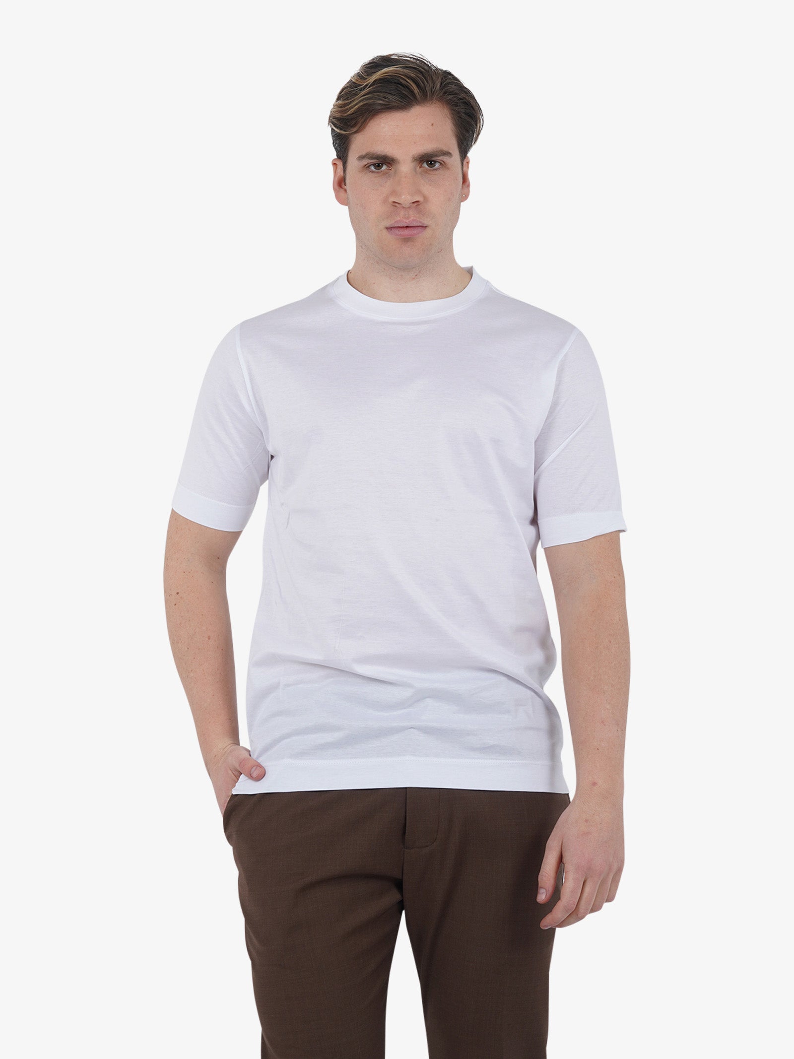 YES LONDON T-shirt XM4128 uomo cotone bianco