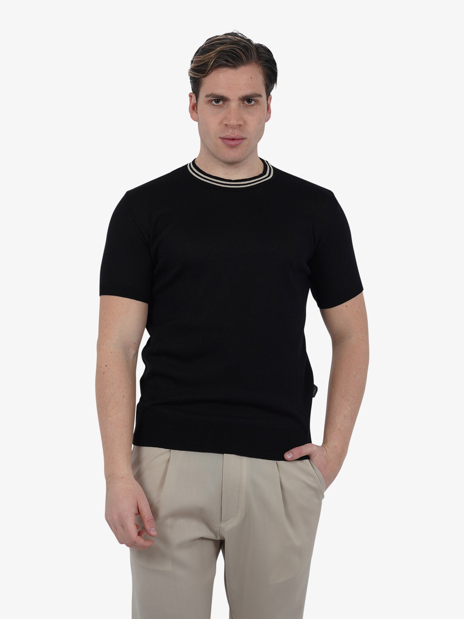 YES LONDON Maglia XML3556 uomo cotone nero