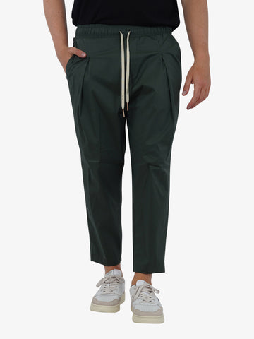 YES LONDON Pantalone con elastico XP3228 uomo lana verde