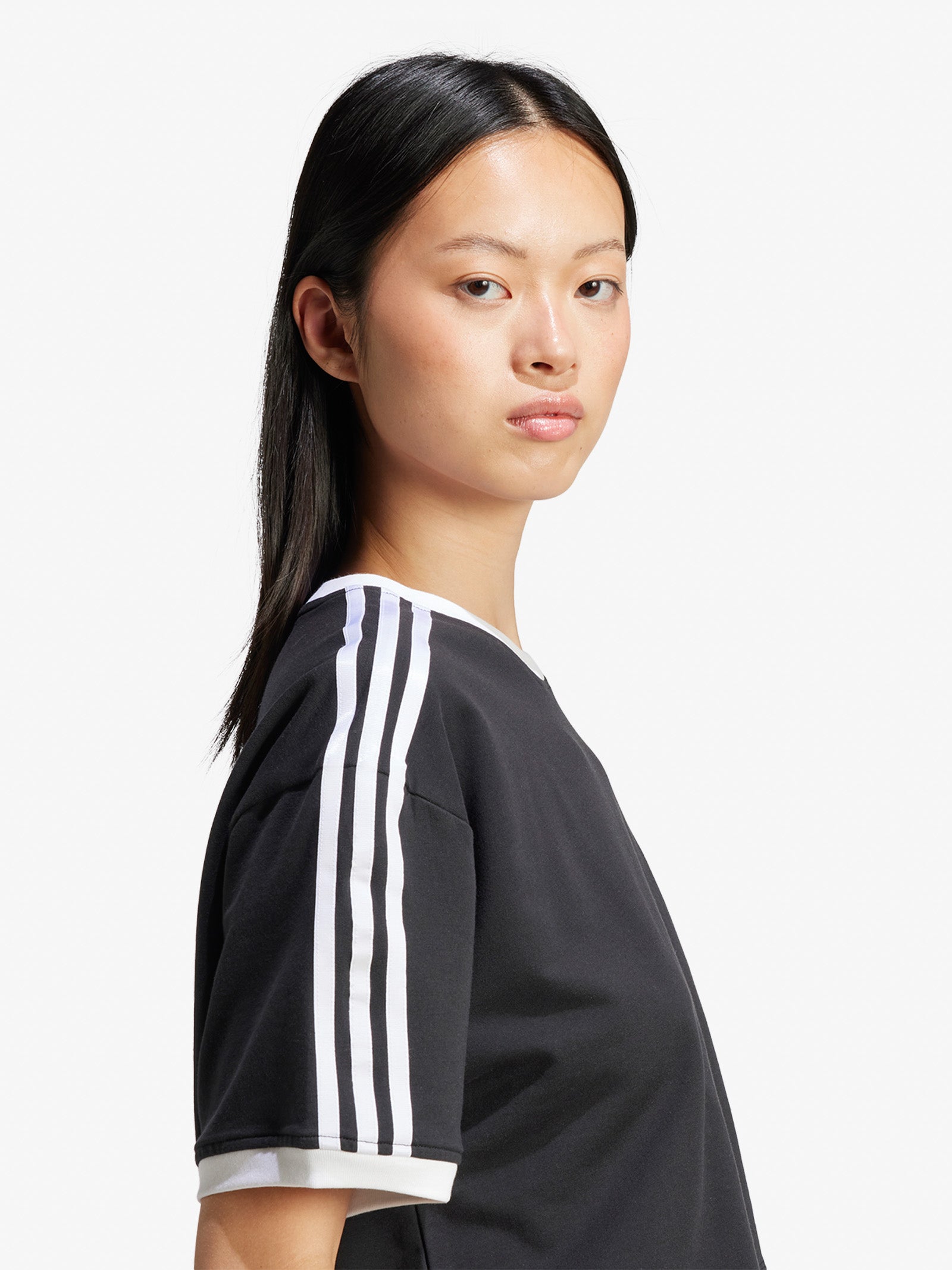 Tシャツ・カットソー adidas 3S loose crop tee black JC8149 adidas 3s Loose Crop Top 'Black' JC8149