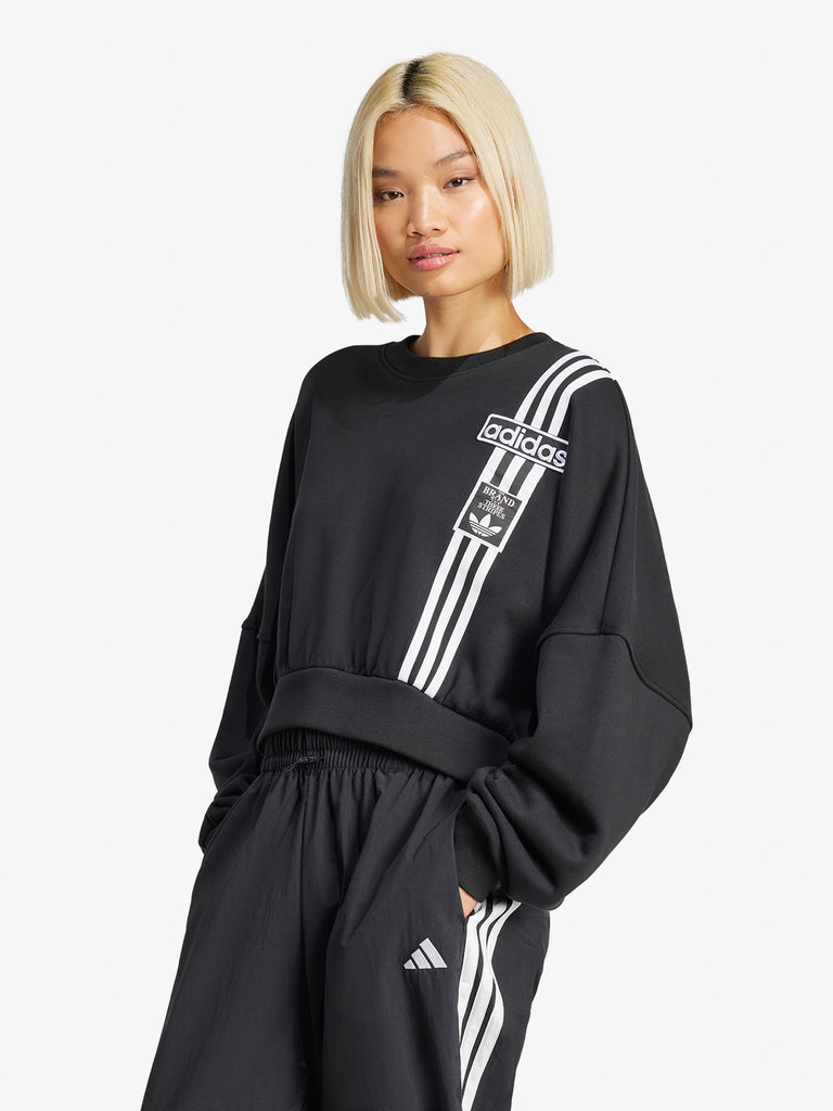 ADIDAS Felpe girocollo CROP SWEATSHIRT JD0189 Donna Nero