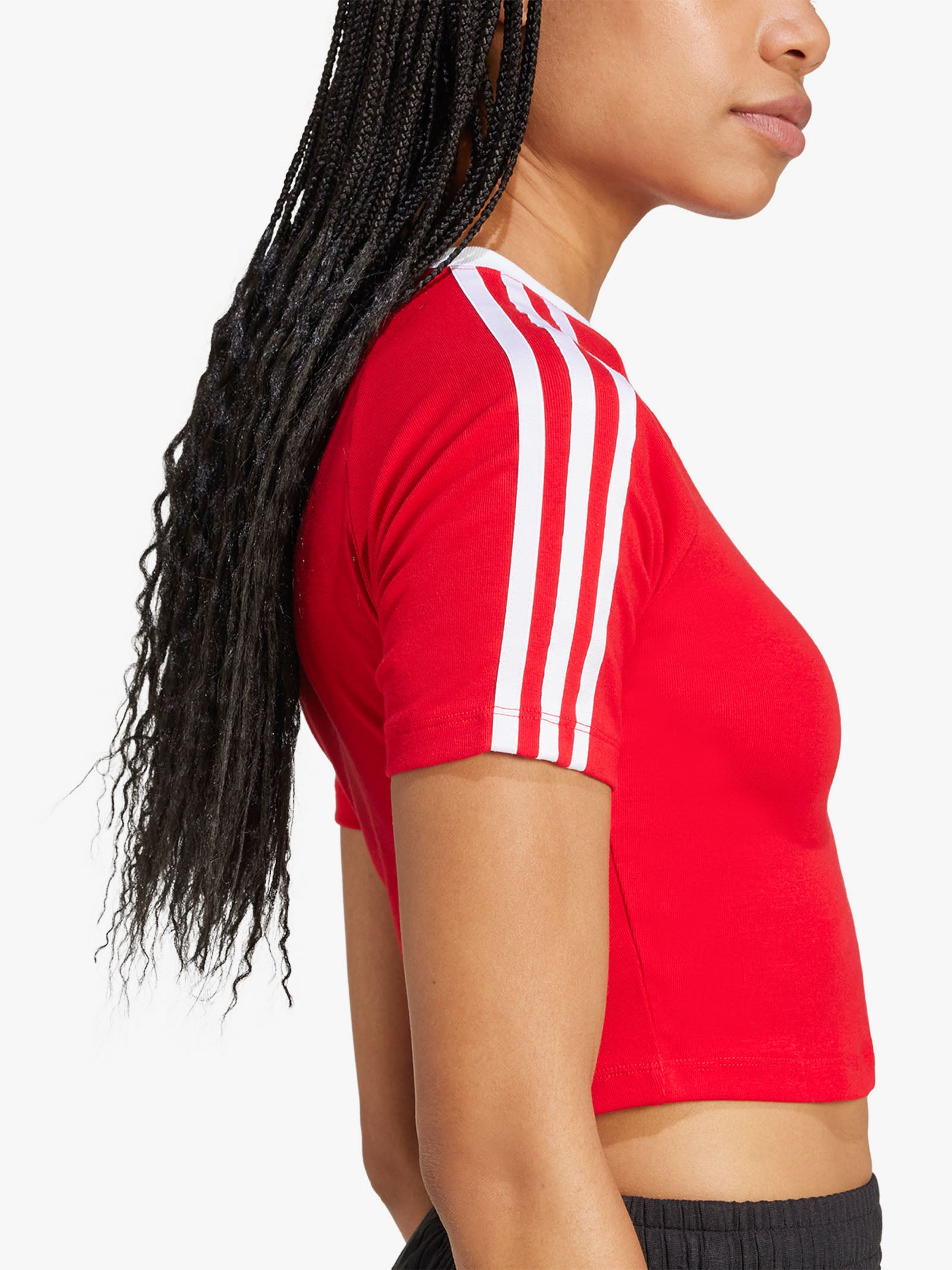 ☆adidas☆ 3S Baby Tee Red ADIDAS 3 S BABY TEE JD0303 T-SHIRT SHORT SLEEVE (W) | Sonee