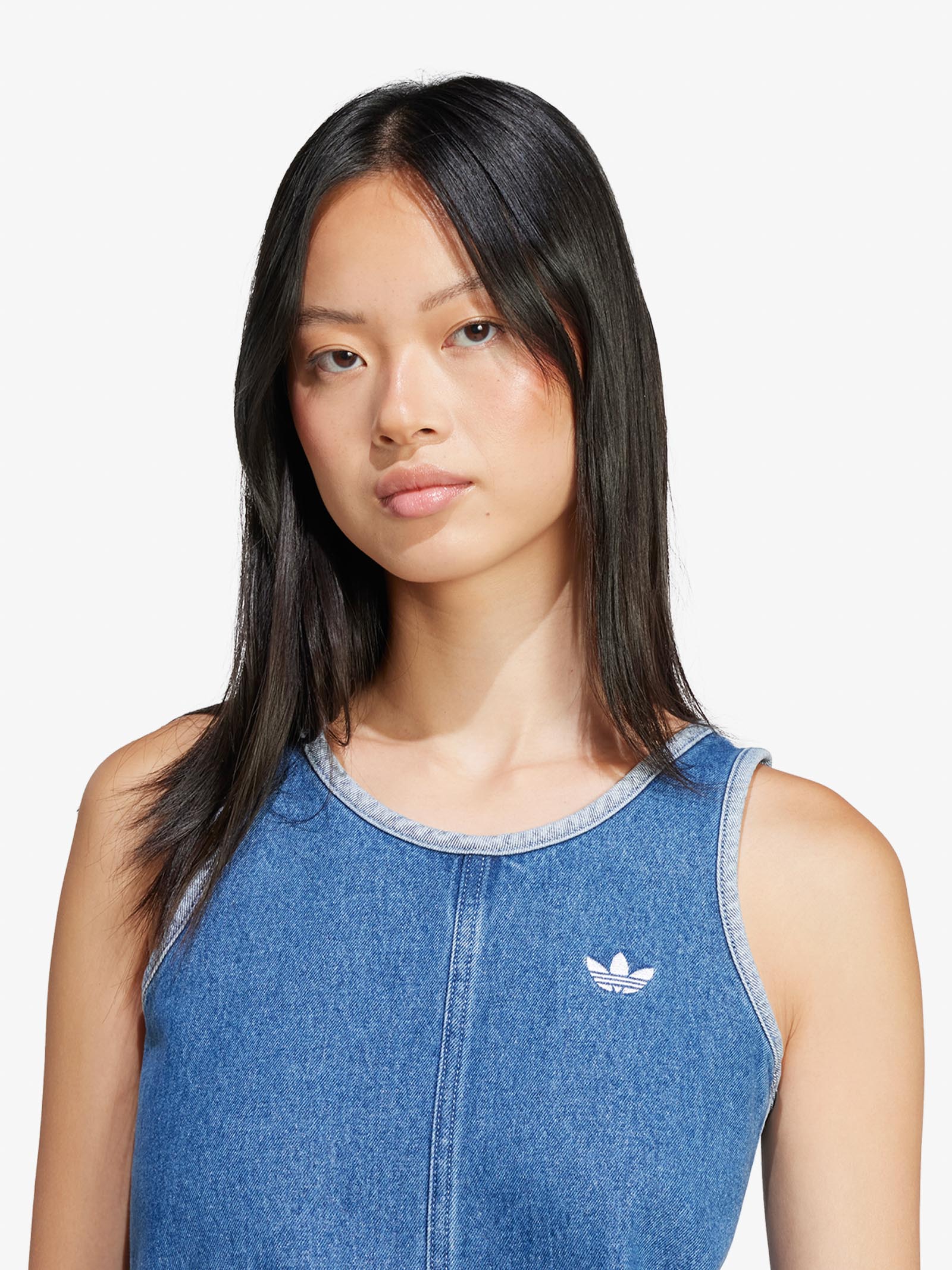 adidas★DENIM 3S DRESS ADIDAS DENIM 3S DRESS JD2580 Women's Blue Short Dresses