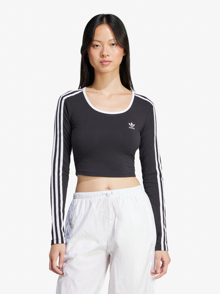 ADIDAS Maglie a maniche lunghe 3S LS CROP JD4624 Donna Nero