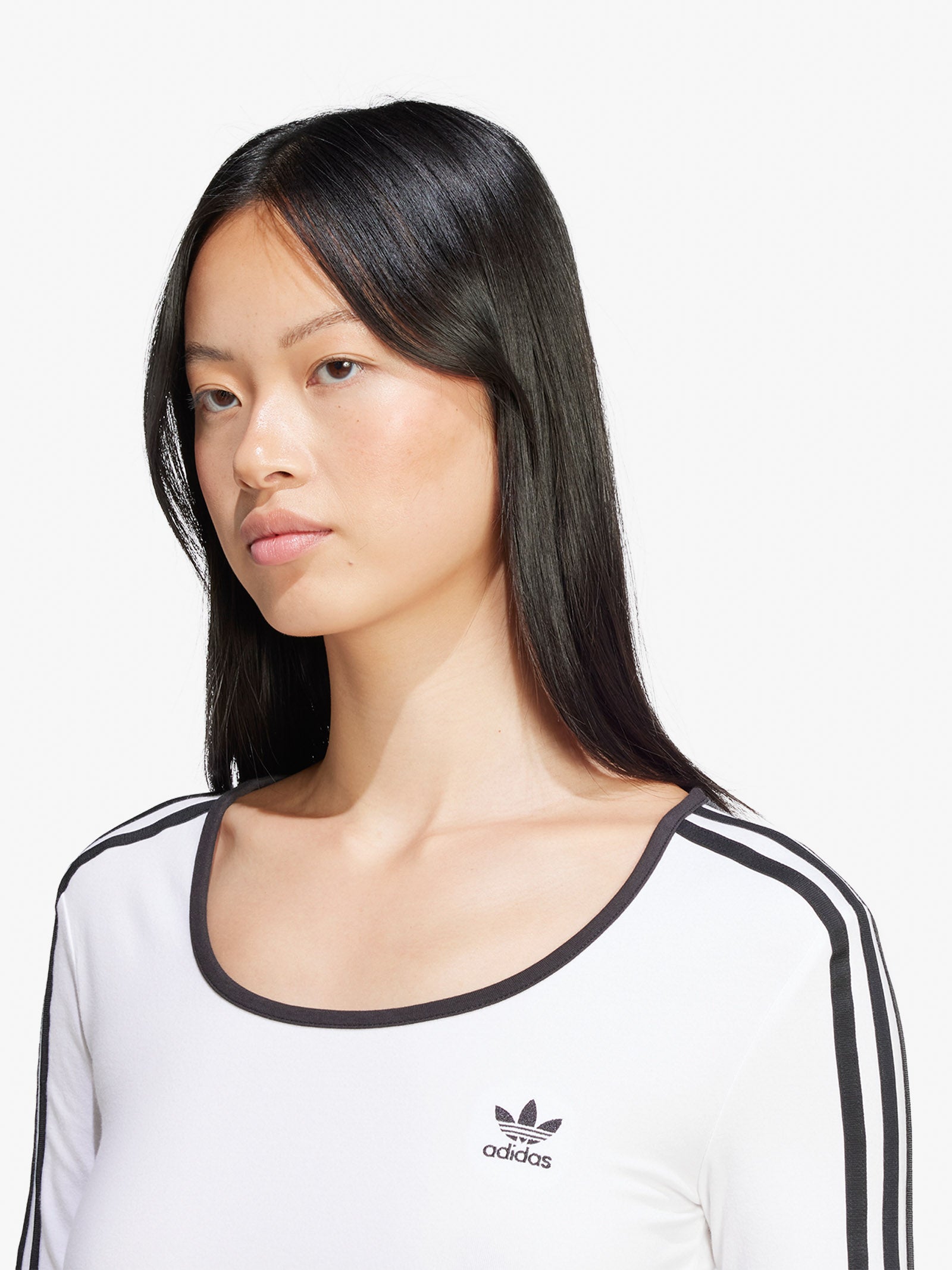 ★ adidas★ 3S Long Sleeve Crop Tee White JD4625 ADIDAS 3S LS CROP JD4625 Women's Long Sleeve Jerseys White