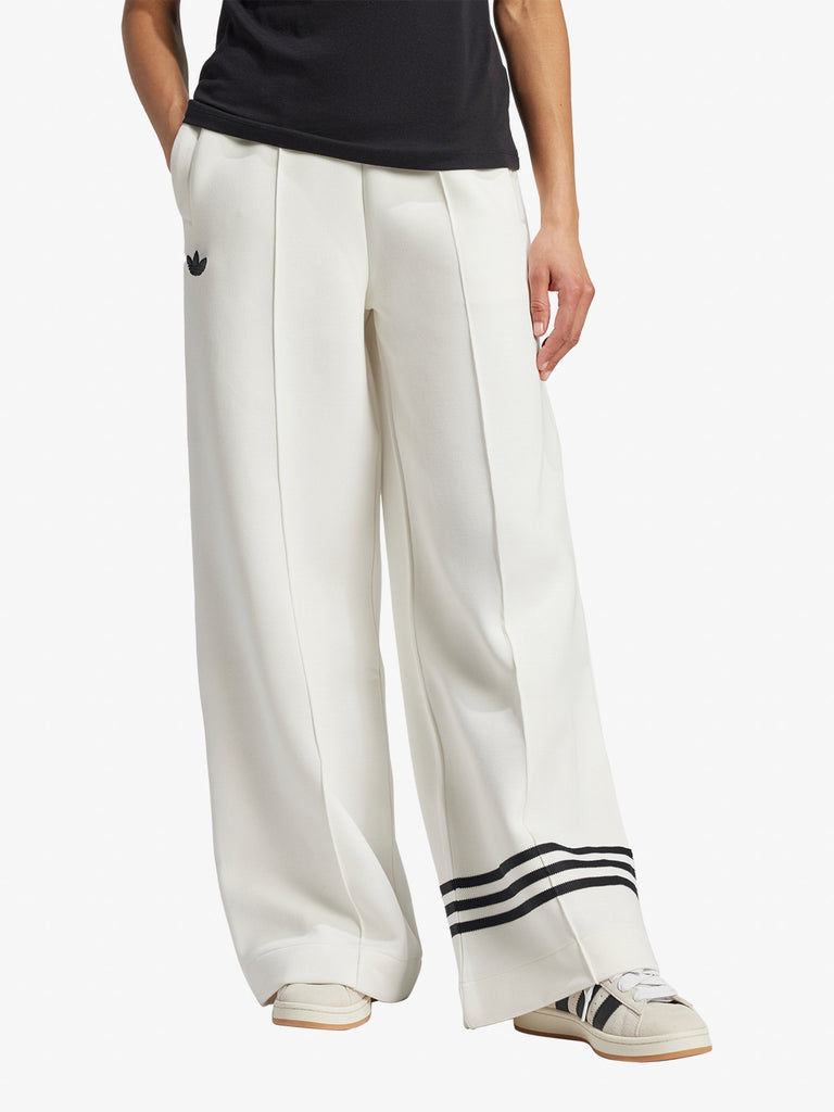 ADIDAS Pantalone Trackpant Donna Bianco Cotone con elastico