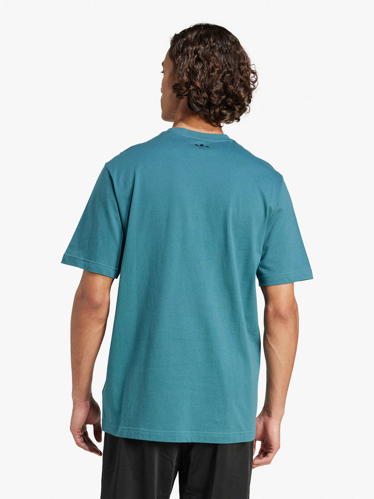 ADIDAS t-shirt graphic tee uomo verde cotone