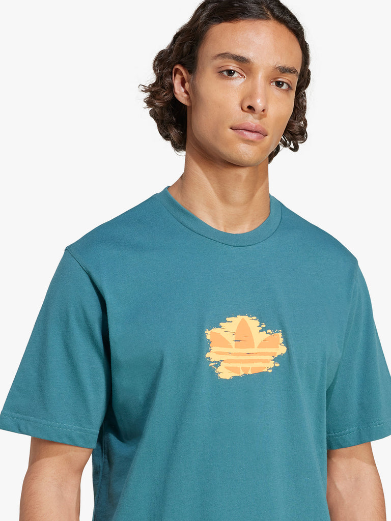 ADIDAS t-shirt graphic tee uomo verde cotone