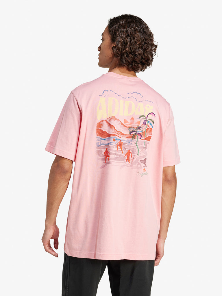 ADIDAS t-shirt graphic tee uomo rosa cotone