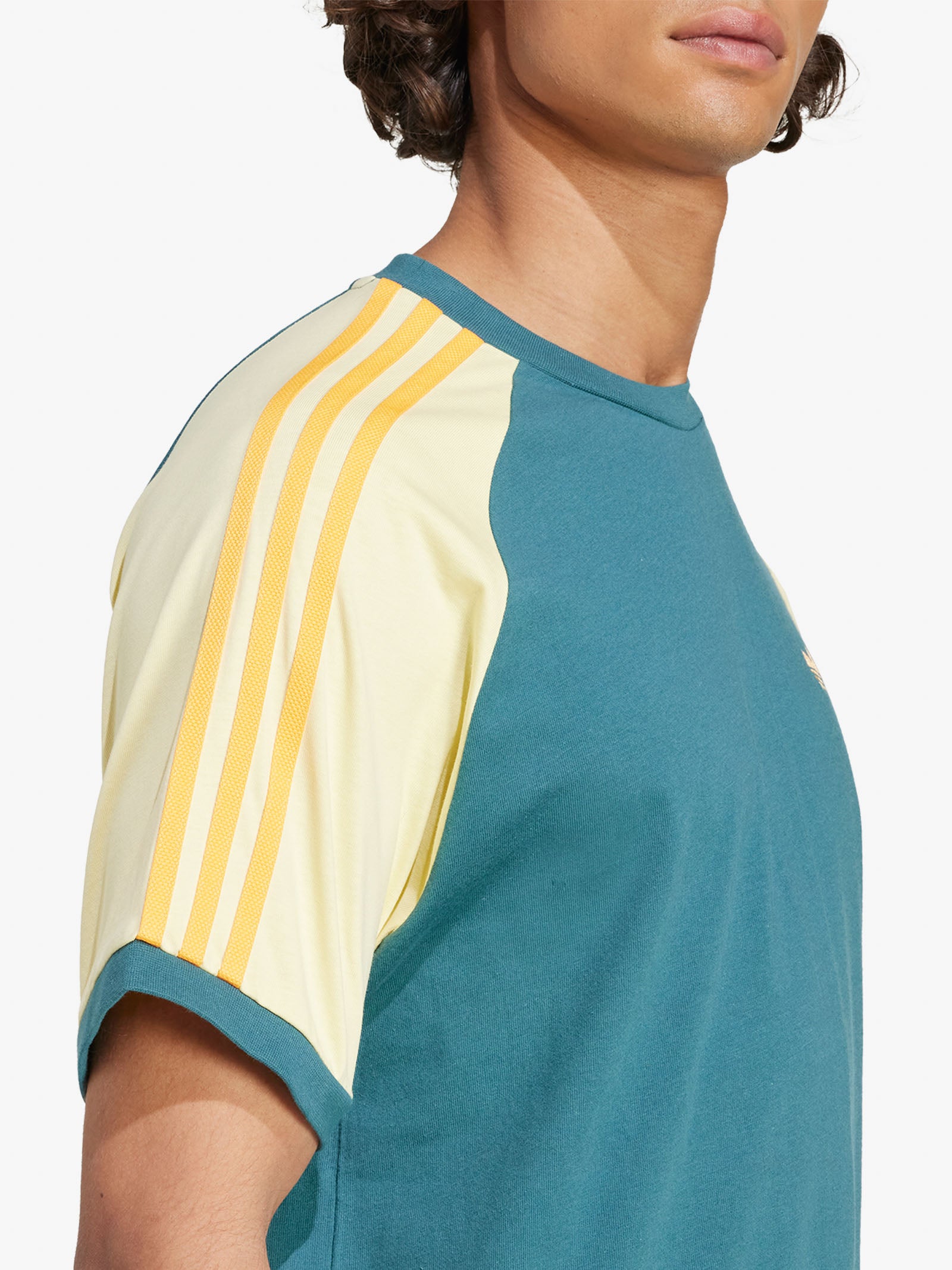 ◆adidas◆ Cali Tea Tech Green Yellow KC4961 ADIDAS cali tee men's green cotton t-shirt | Faraone.