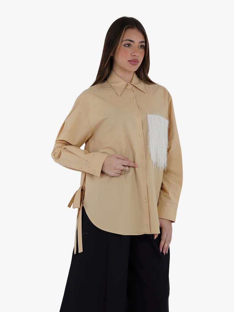 ALYSI Camicie CAMICIA OVER C/TASCH 105215P5022 Donna Beige
