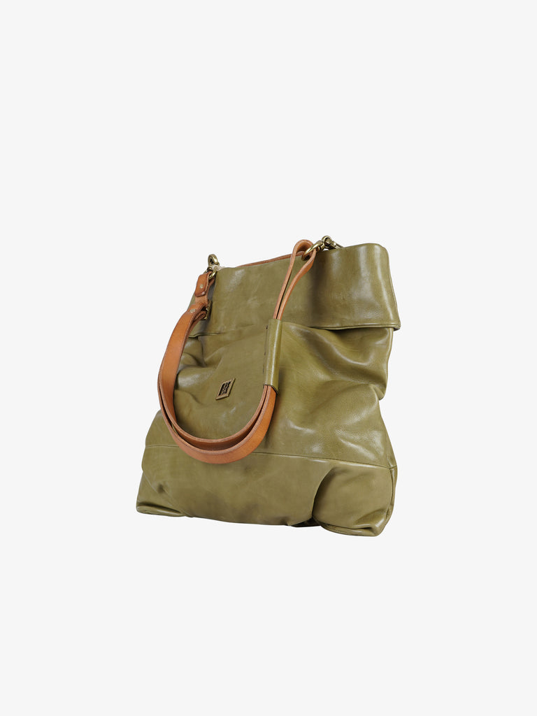 A.S.98 borsa a spalla grande donna pelle verde