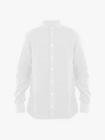 BASTONCINO Camicia Simo Collo 164 uomo in lino bianco