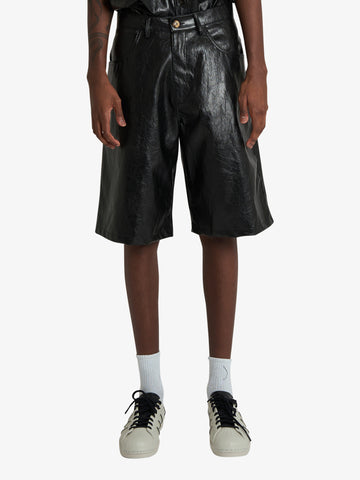 C93 shorts vita normale uomo nero poliuretano