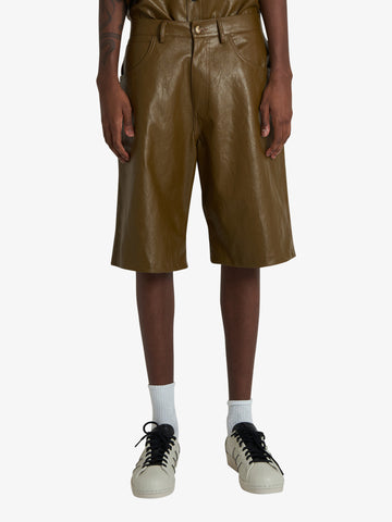 C93 shorts vita normale uomo marrone poliuretano
