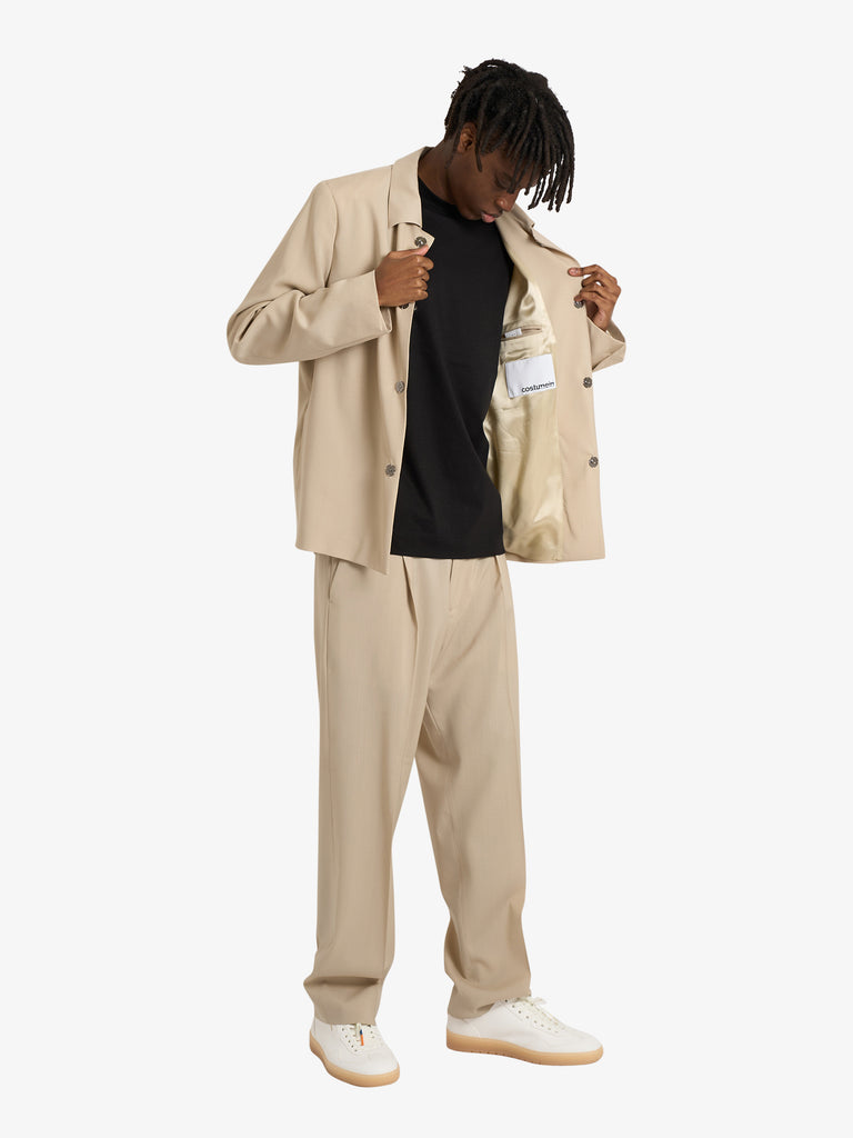 COSTUMEIN blazer mike minimal uomo beige lana
