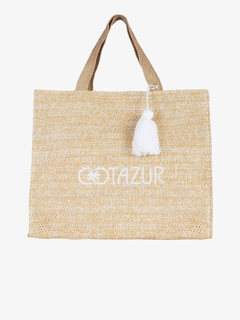 COTAZUR borse a mano donna borsa rafia beige
