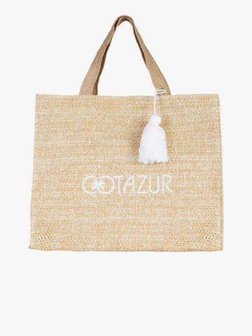 COTAZUR borse a mano donna borsa rafia beige