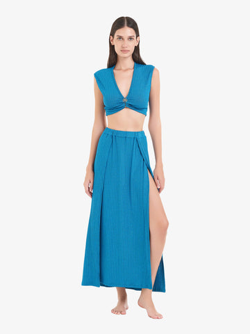 COTAZUR copricostumi maglina donna azzurro viscosa